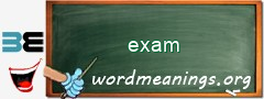 WordMeaning blackboard for exam